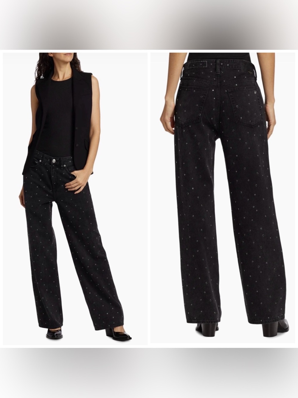 BRAND NEW Rag & Bone Logan Serephina Jewel Rhinestone Jeans Size 25